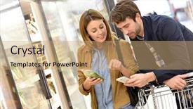  Presentation with supermarket - Audience pleasing slide set consisting of supermarket reading shopping list backdrop and a coral colored foreground