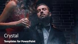  Presentation with poker - PPT theme consisting of couple-in-the-casino-playing background and a navy blue colored foreground