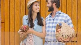  Presentation with yellow wood - Amazing theme having couple in the farm with yellow wood background backdrop and a coral colored foreground