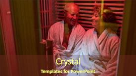  Presentation with senior spa - Theme consisting of couple in the steam sauna background and a tawny brown colored foreground