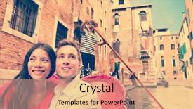  Presentation with romance - PPT layouts with couple in venice on gondola background and a coral colored foreground