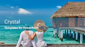  Presentation with villa - Slide deck enhanced with couple-in-white background and a teal colored foreground