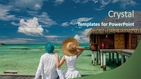  Presentation with villa - Beautiful slide set featuring couple-in-white backdrop and a ocean colored foreground
