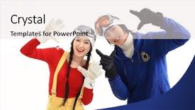  Presentation with winter sports - Beautiful PPT theme featuring couple in winter sports backdrop and a white colored foreground