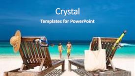  Presentation with maldives - PPT layouts with couple in yellow running on a tropical beach at maldives background and a teal colored foreground