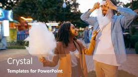  Presentation with cotton candy - Colorful PPT layouts enhanced with couple-jokes-with-cotton-candy backdrop and a coral colored foreground