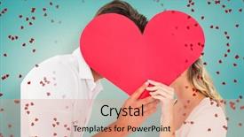  Presentation with couple - Cool new presentation with couple kissing behind large heart backdrop and a coral colored foreground