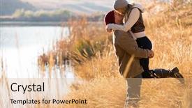  Presentation with outdoors - Amazing theme having financial step to success backdrop and a gray colored foreground.