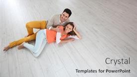  Presentation with flooring - Amazing presentation design having couple laying on brand new backdrop and a light gray colored foreground