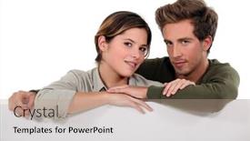  Presentation with poster - PPT layouts enhanced with senior couple with drinks spending time in park background and a soft green colored foreground