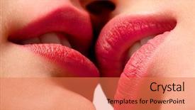  Presentation with pair - Cool new slides with couple lesbian - closeup of pair women mouths backdrop and a coral colored foreground
