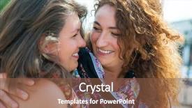 Presentation with women - Beautiful PPT theme featuring couple lesbian - portrait of two happy young backdrop and a tawny brown colored foreground