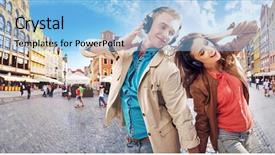 Presentation with urban - Amazing presentation design having couple listening to the music backdrop and a light blue colored foreground