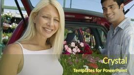  Presentation with loading - Amazing presentation having couple loading plants into minivan backdrop and a tawny brown colored foreground