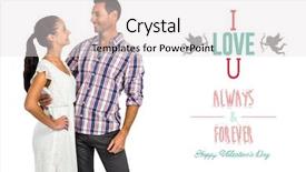  Presentation with cute - Audience pleasing presentation design consisting of couple looking at each other against cute valentines message backdrop and a sky blue colored foreground