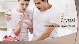  Presentation with pregnancy art - Slides with couple looking at pregnancy test background and a lemonade colored foreground