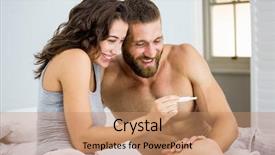  Presentation with pregnancy nutrition - Theme consisting of couple looking at pregnancy test background and a coral colored foreground