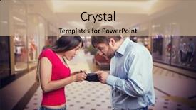  Presentation with lost people - Cool new PPT layouts with couple looking for money backdrop and a coral colored foreground