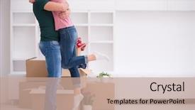  Presentation with moving forward - Cool new slide set with couple looking forward to moving backdrop and a coral colored foreground