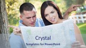  Presentation with lost - Audience pleasing theme consisting of couple looking over a map backdrop and a lemonade colored foreground