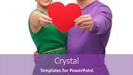  Presentation with love heart - PPT theme having couple-love-and-family-concept background and a violet colored foreground