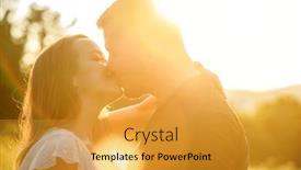  Presentation with youth - Colorful PPT layouts enhanced with couple-lovers-hugging-and-kissing backdrop and a gold colored foreground