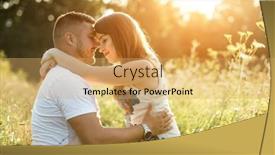  Presentation with youth - Colorful PPT theme enhanced with couple-lovers-hugging-and-kissing backdrop and a yellow colored foreground