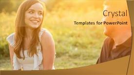  Presentation with health balance - Colorful slide deck enhanced with couple-lovers-hugging-and-kissing backdrop and a yellow colored foreground