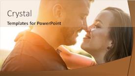  Presentation with youth - Slide set featuring couple-lovers-hugging-and-kissing background and a yellow colored foreground