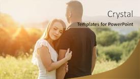  Presentation with park - Slide deck enhanced with couple-lovers-hugging-and-kissing background and a lemonade colored foreground