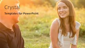  Presentation with youth - Slide deck enhanced with couple-lovers-hugging-and-kissing background and a yellow colored foreground