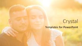  Presentation with park - Beautiful theme featuring couple-lovers-hugging-and-kissing backdrop and a blonde colored foreground