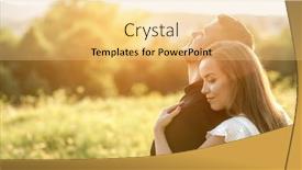  Presentation with park - Slide set consisting of couple-lovers-hugging-and-kissing background and a yellow colored foreground