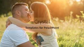  Presentation with park - Cool new presentation design with couple-lovers-hugging-and-kissing backdrop and a gold colored foreground
