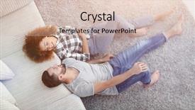  Presentation with transportation brand new cars - Presentation theme having couple lying on a carpet background and a  colored foreground