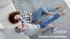  Presentation with transportation brand new cars - Amazing presentation theme having couple lying on a carpet backdrop and a  colored foreground