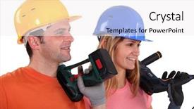  Presentation with home improvement - Slide deck enhanced with couple making home improvement background and a white colored foreground