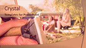  Presentation with indian festival and his ten sides - Presentation theme having couple making out in tent background and a coral colored foreground