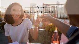  Presentation with celebrate - Theme featuring couple making toast to celebrate background and a soft green colored foreground