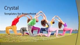  Presentation with man and woman - Cool new PPT theme with couple man and woman practice backdrop and a light blue colored foreground