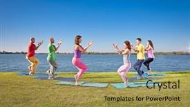  Presentation with man and woman - Presentation having couple man and woman practice background and a gold colored foreground