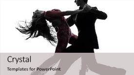  Presentation with couple dance - Presentation theme consisting of yoga with seniors during sports background and a light gray colored foreground