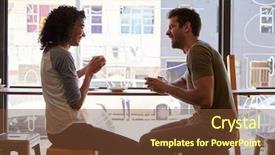  Presentation with coffee shop - Presentation theme consisting of couple meeting for date background and a  colored foreground