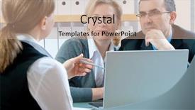  Presentation with planner - Slides enhanced with couple meeting with financial plan background and a coral colored foreground