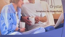  Presentation with moving - Presentation design enhanced with couple-moving-in-together-relaxing background and a coral colored foreground