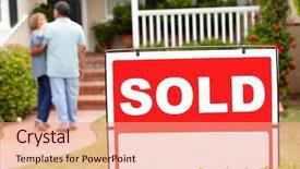  Presentation with senior couple - Colorful theme enhanced with couple moving into new home backdrop and a coral colored foreground