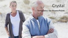  Presentation with bright - Beautiful PPT theme featuring couple-not-talking-after-argument and a  colored foreground