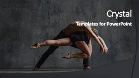  Presentation with ballet - Slide set having couple of ballet dancers posing background and a dark gray colored foreground