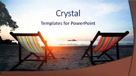  Presentation with chairs - Theme enhanced with couple of beach chairs background and a sky blue colored foreground