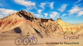  Presentation with unesco - PPT layouts featuring couple-of-bicycles-are-parked background and a coral colored foreground